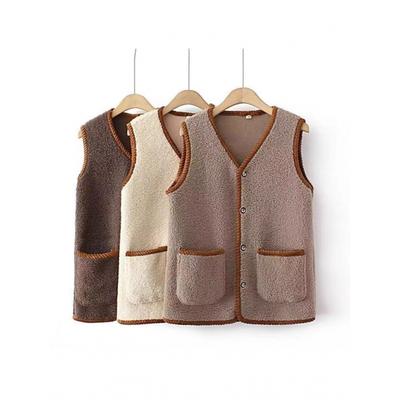 Lamb Plush Vest for Women Korean Style Autumn Fur One-piece All-match Loose Cardigan Top