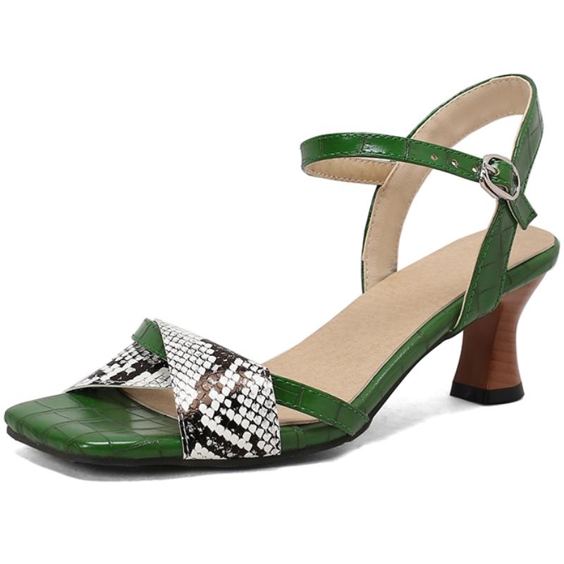 Mode Elegante Zomerschoenen Voor Dames 2024 Korthakkige Roze Groene Slippers Vrouwelijke Feest Kantoor Schoenen Grote Maat 45 50 Comfortabel