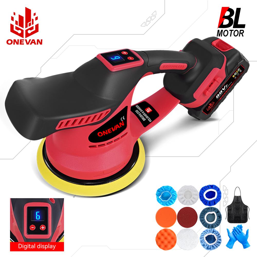 8500RPM Electric Polisher 6Gears Cordless Car Polisher Auto Electric Waxing Sanding Power Tool For 18v Battery Pin