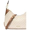 Michael Kors Jet Set Zipper Closure Faux Leather Shoulder Bag Medium Women's Vanilla White and Acorn Brown