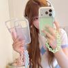 Matte Finish Rounded Edge Phone Case IPhone 13 14 15 16 17 Pro Max Shockproof Acrylic Cover With Wrist Strap
