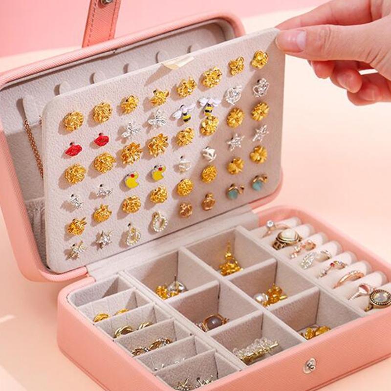 Elegant Jewelry Storage for Case for Earring Gift for Women On Valentine's Day Mother's Day Double Layer Jewelry Organiz