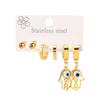 Fashion Stainless Steel Ear Clip Set Versatile Minimalist Temperament Personality Eye Earrings Women Jewelry