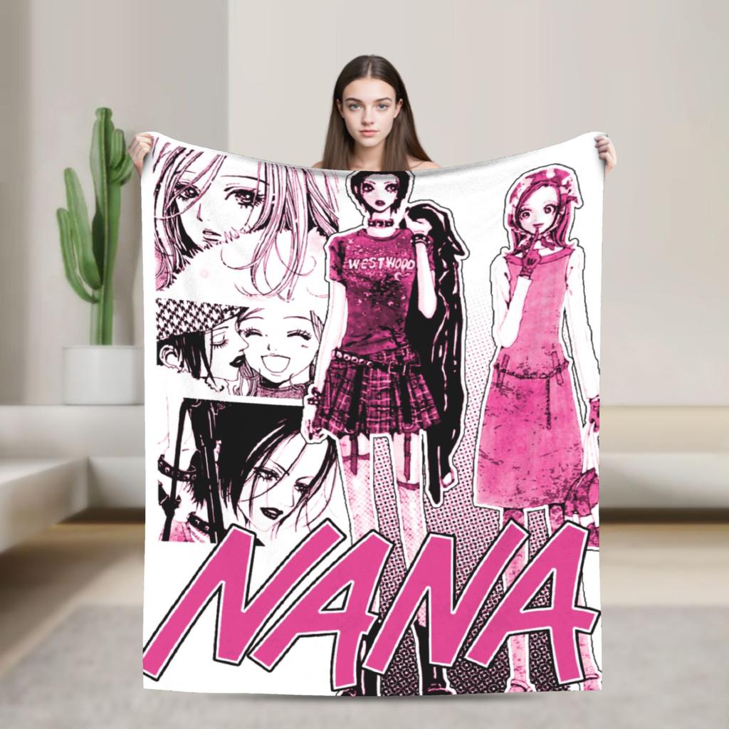Warm Blanket Travel Nana Osaki Manga Panel collage Throw Blanket  Flannel Bedspread For Couch Chair Fluffy Sofa Bed Cover