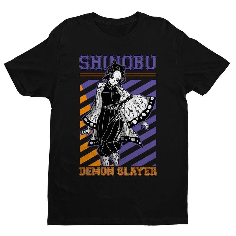 Anime Demon Slayer Kimetsu No Yaiba Shinobu Black TShirt S