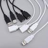 2pin 5V USB 2.0 Male Female Jack Connector Cable Power Extension Cable Black White 0.3m 1m for Computer Accessories