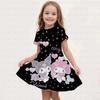 New Summer Girls Dress Fashion Cartoon Cute Cinnamoroll &Hello Kitty 3D Printing