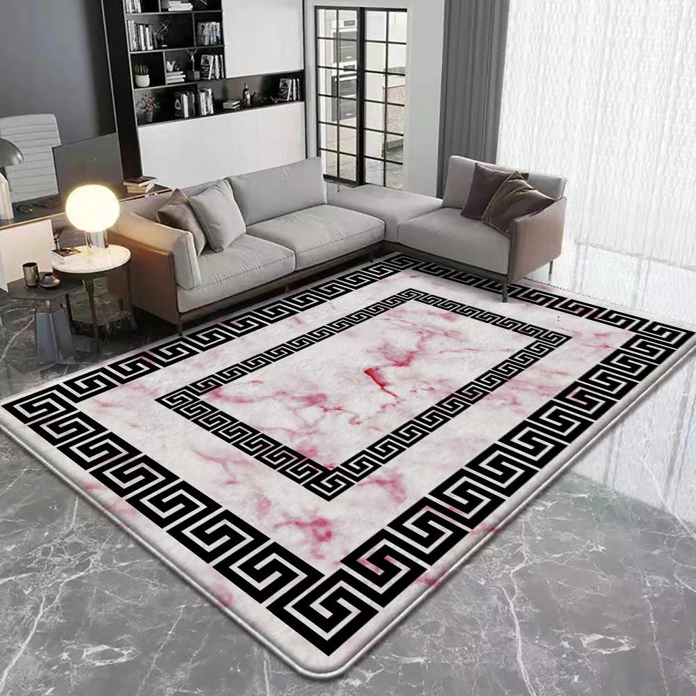Moderner Bereichsteppich Rutschfeste Flanellteppiche für Heimdekor Wohnzimmer Schlafzimmer Küchendekor Maschinenwaschbare Fußmatte