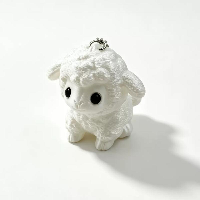 3D Printed Cute Sheep Keychain For Women Bag Decor Lovely Lamb Keyring Backpack Pendant Kawaii New Year Gifts Keychain Accessory
