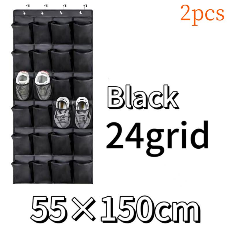 12/24Pockets Over The Door Rack Large Mesh Pockets Hanging Shoe Organizer for Closet Hanging Shoe Rack Holder Hanger Storage Bag
