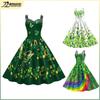 Women's Spaghetti Strap Clover Dress - St. Patrick's Day Irish Festival Clothing