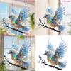 Stained Acrylic Window Hanging Birds,Bluebirds Suncatchers for Window Hanging Hummingbird Gift Bird Decors for Garden