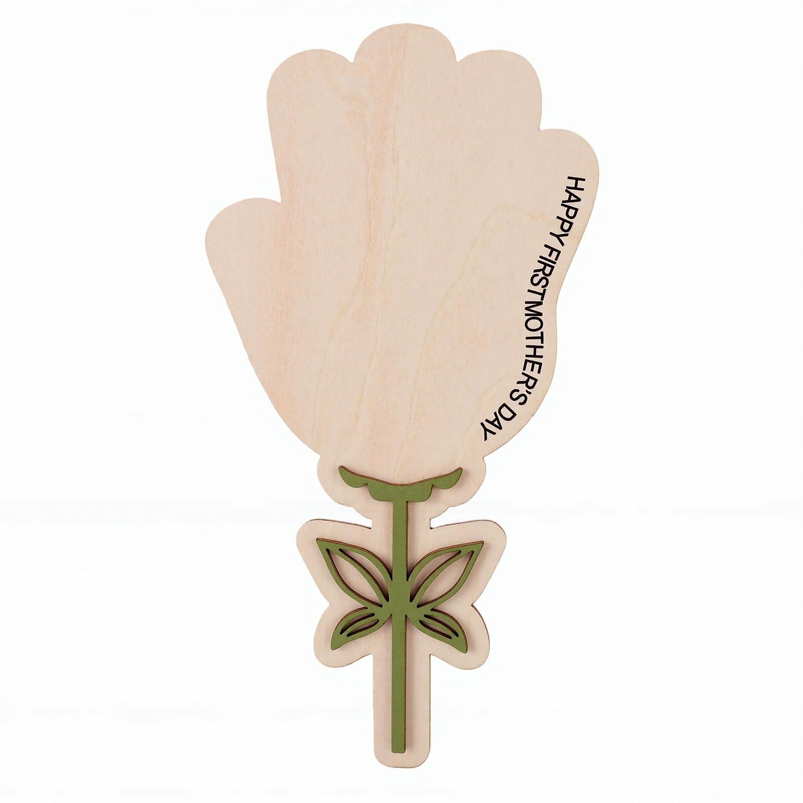 Tomtop Jms Handprint Flower Plaque Mothers Day Craft Wooden Handprint Flower Decoration For Mom Grandma