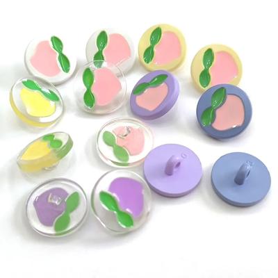 10pcs Cute Pink Peach Buttons 15mm Round Plastic/Acrylic Shank Buttons Children's Clothing Buttons
