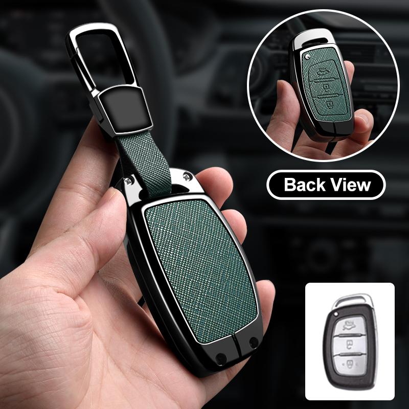 Zinc Alloy Car Key Case Cover For Hyundai Tucson Santa Fe Rena Sonata Elantra Creta Ix35 Ix45 I10 I30 I40 Accessories Bag
