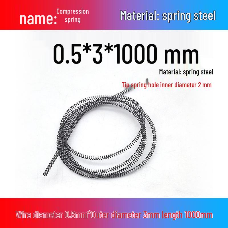 Spring Wire: 1m Long, Soft Pressure, Manganese Steel, 0.3-4.5mm Diameter, Yellow Compression Return.