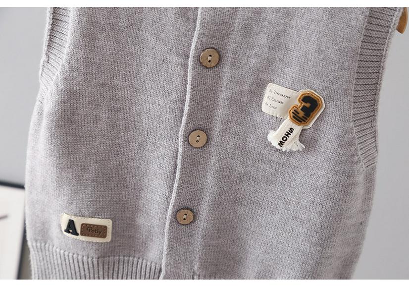Stylish Children's Knit Sleeveless Cardigan Vest for Spring & Autumn