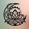 Indoor Outdoor Metal Wall Art Nature Sculpture Abstract Moon Flower Carving Rustic Home Farmhouse Ranch Decor Family Holiday Gift
