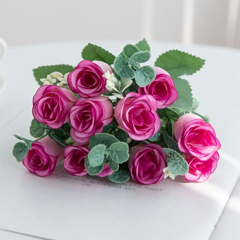 

2/4PCS Artificial Flower Silk Ten Head Wedding Home Room Outdoor Garden Yard Decora Festival Diy Gift Bridal Bouquet Accessories 2 pcs фиолетовый