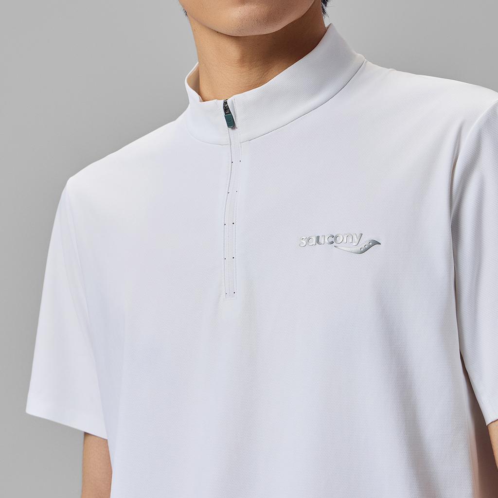 Saucony Soft Comfortable Skin-Friendly Short Sleeve T-Shirt Men Tops Pearl-White SA2259ST05T-WT002