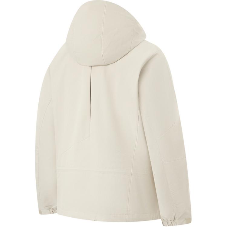 Li-Ning Comfortable Breathable Loose Hooded Sports Windbreaker Women Outerwear Fog-Khaki AFDT784-1