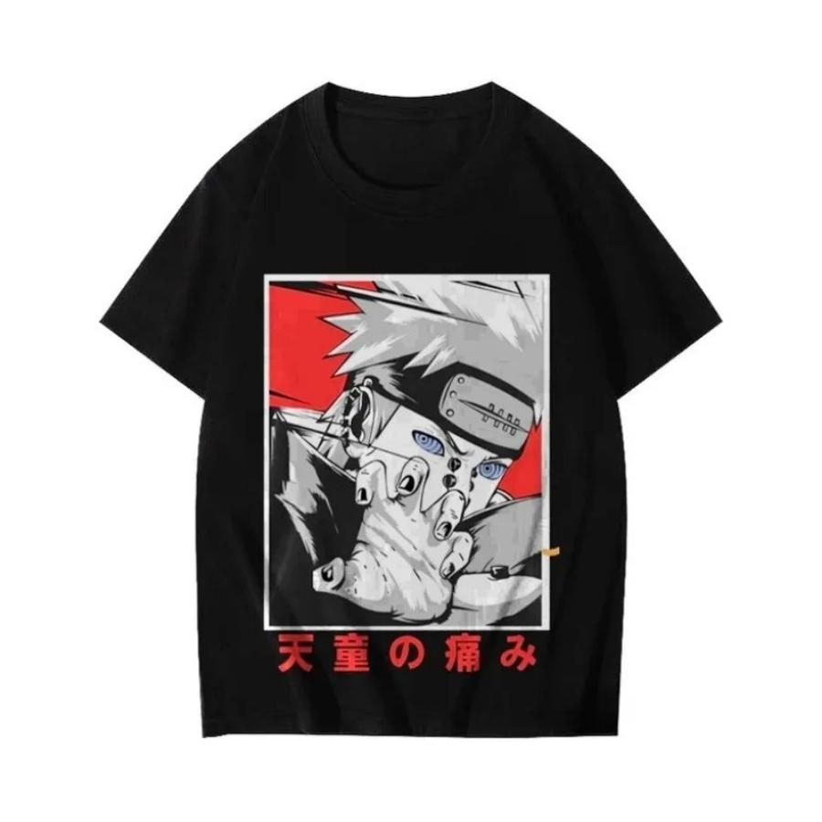 Naruto Anime Short-sleeved T-shirt Men's 2025 Summer Uzumaki Naruto Uchiha Sasuke Cartoon Surrounding Clothes(1)