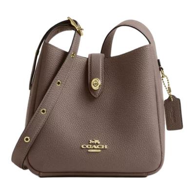 Sac à Bandoulière Hadley 20 Logo Fermeture Éclair Poche Sombre Cuir Petit Sacs pour Femmes Marron CAL60-IMV2R