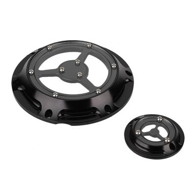 Aluminium Motorrad Derby Abdeckung Zündzeitpunkt Abdeckungen Set für XL XR 883 1200(schwarz)