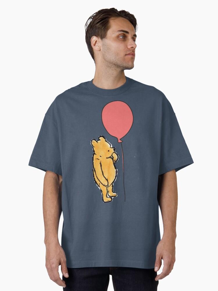 Winnie the Pooh Winnie the Pooh Pattern with Red and Blue Balloons Oversized T-Shirt