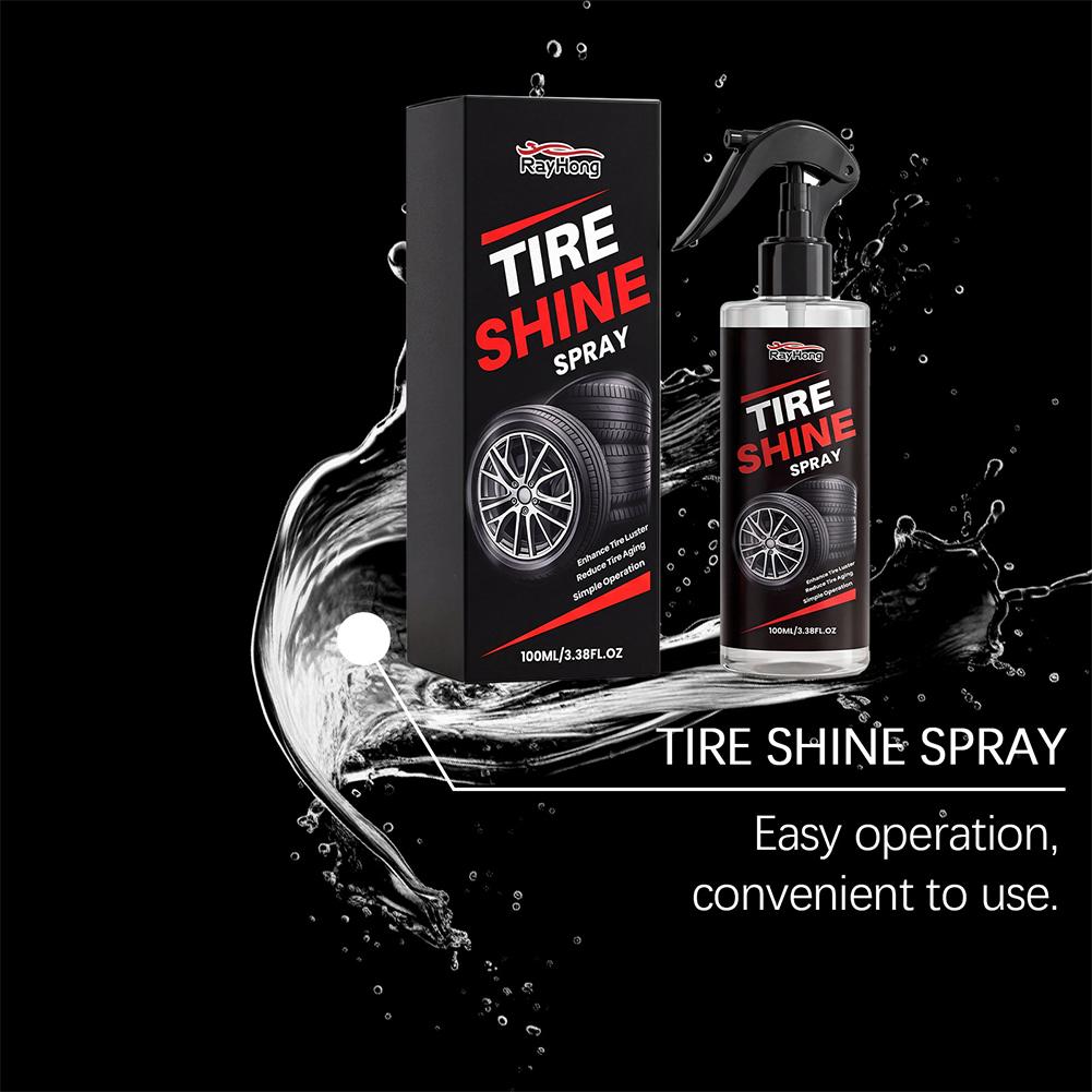 Car Tire Shine Spray and Conditioner Long Lasting Tire Coating Cleaner Car Tire Brightener Spray Extends Tire Service Life