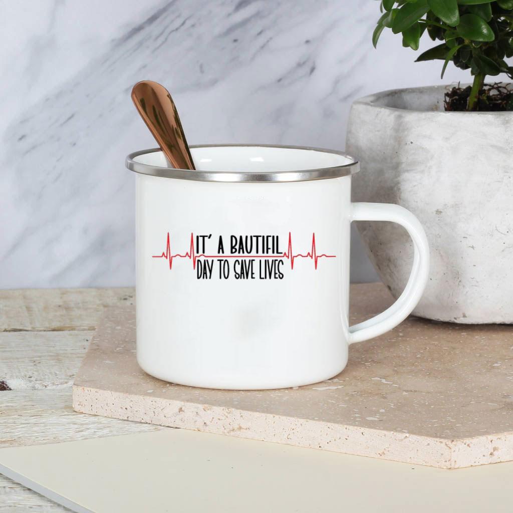 Best Nurse Ever Enamel Mug Cups With Handle It A Beautiful Day To Save Lives Nurse Aunt Birthday Perfect Gifts for Nurses Day
