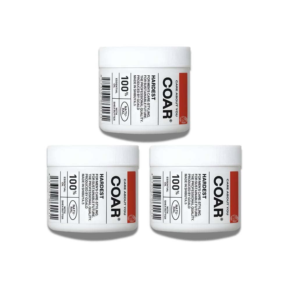 

COAR HARDEST Hair Wax [90g x 3] Ultra-hard hold, for men and women. Styling product with strong hold, natural hold without being too stiff,