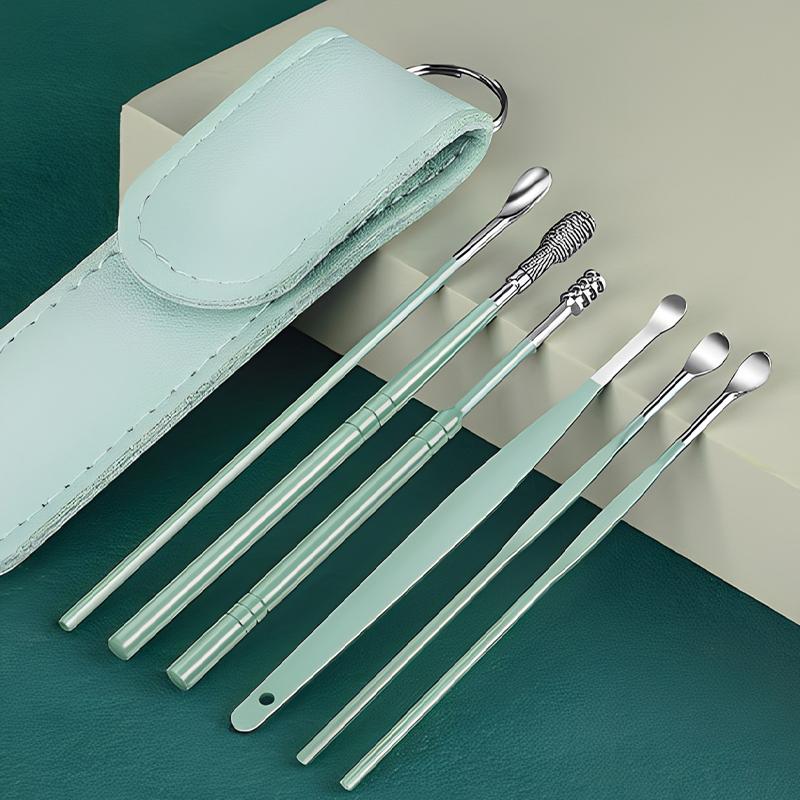 6PCS Ear Cleaning Tool Set Ear Cleaner Spoon Kit Health Care Earpick for Efficient Wax Removal for Adults and Kids