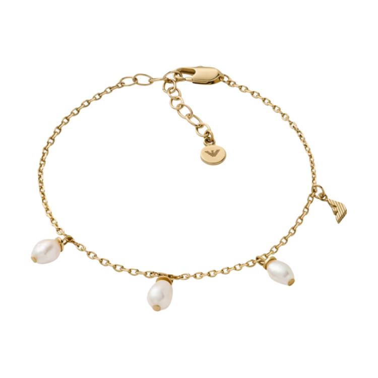 

Emporio Armani Pearl Series High-End Light Luxury Baroque Brass Bracelet Women bracelet Gold EGS3198710 Basic Packaging-Box