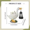 Garden Statue with Solar Light White Duck Figurine Lawn Decor Yard Art Sculpture for Patio Balcony