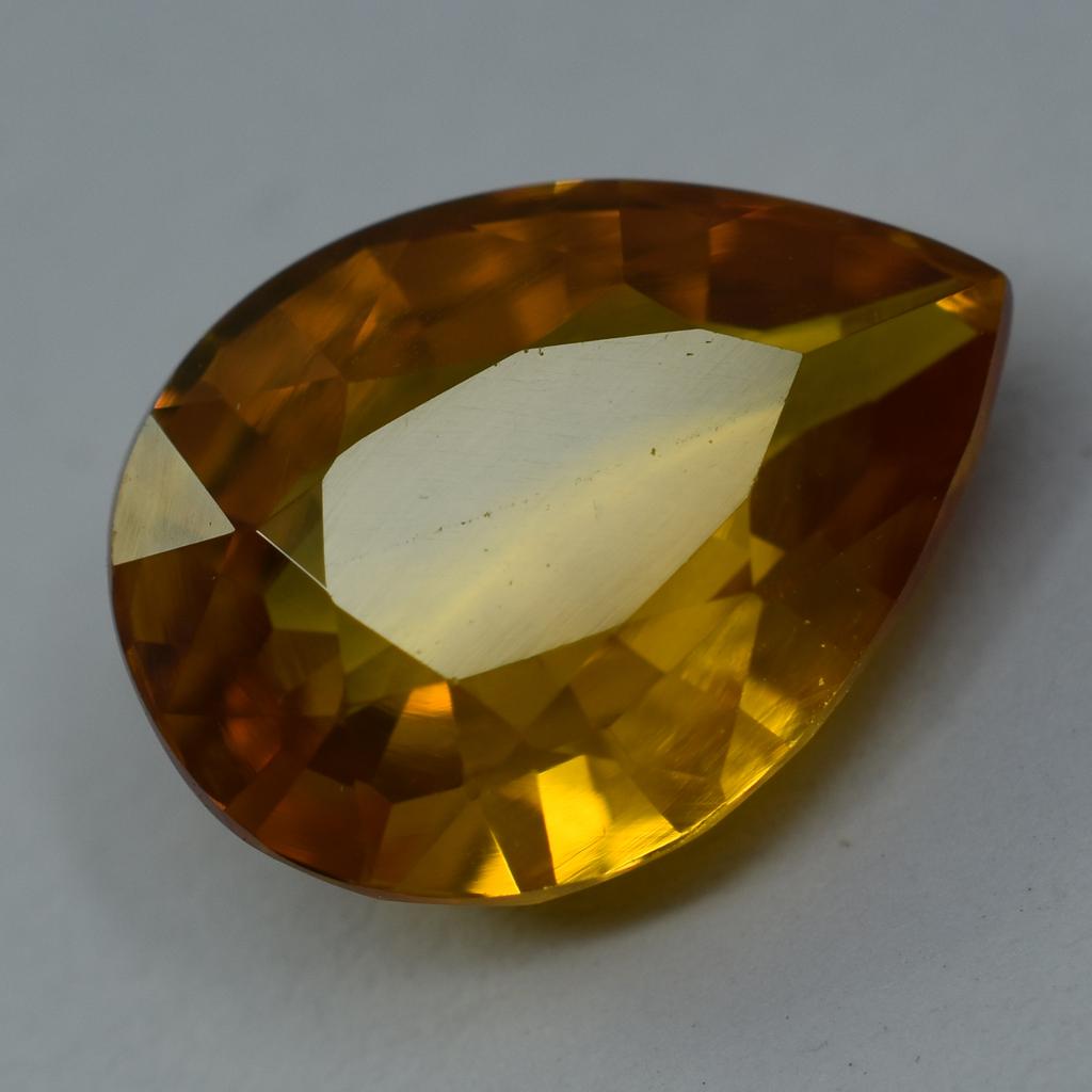 Natural Ceylon Sapphire 6.40 Carat Yellow Pear Cut Loose Gemstone