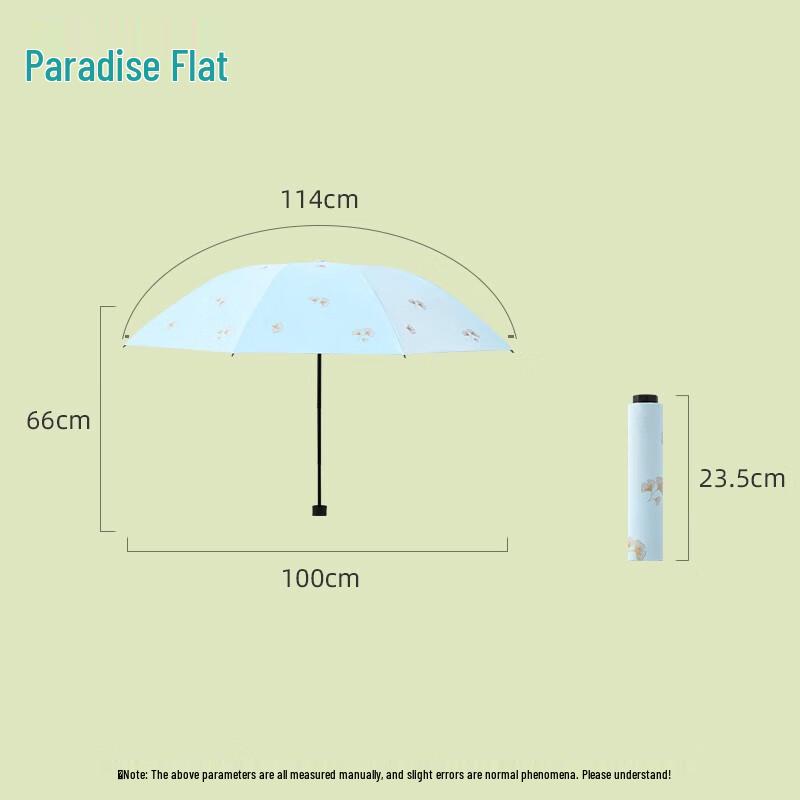 Paradise Ginko Leaf UV Protection Three-Fold Umbrella