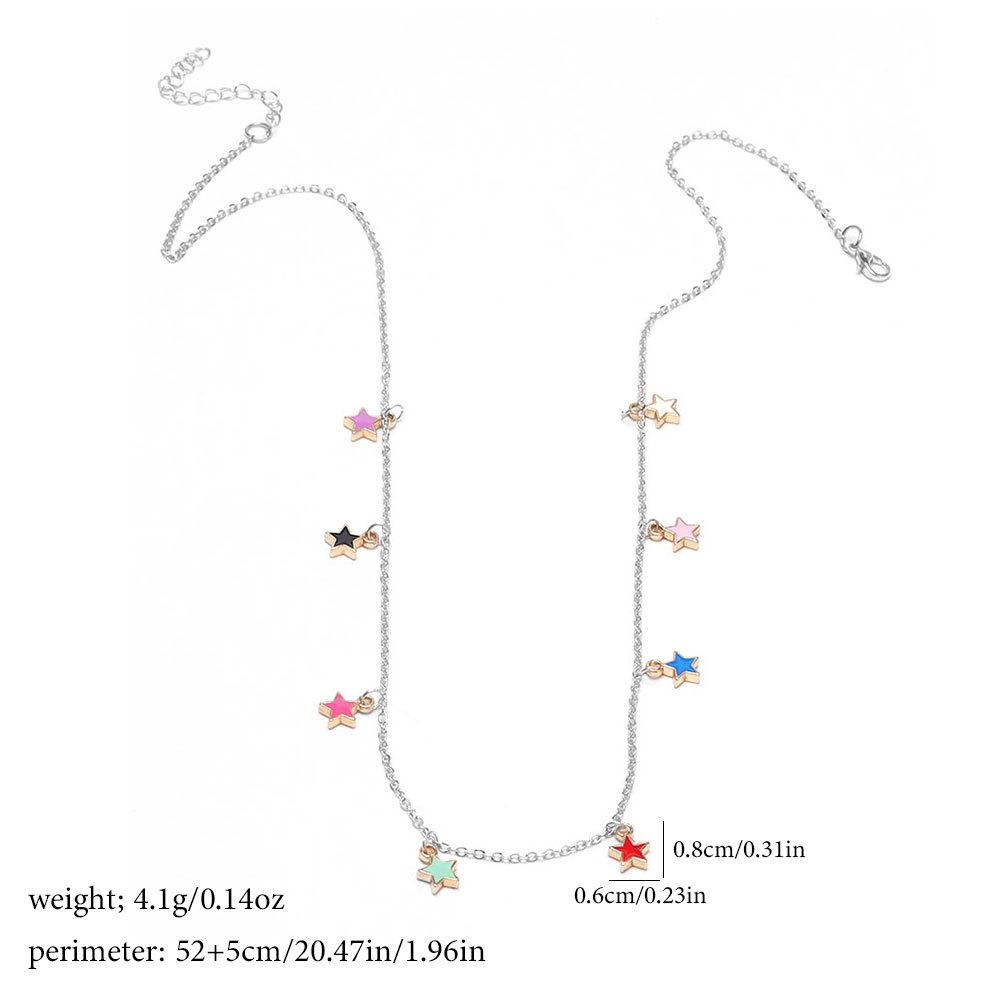 Simulated Colorful Star Necklace, Elegant Tassel Clavicle Chain for Women Wholesale