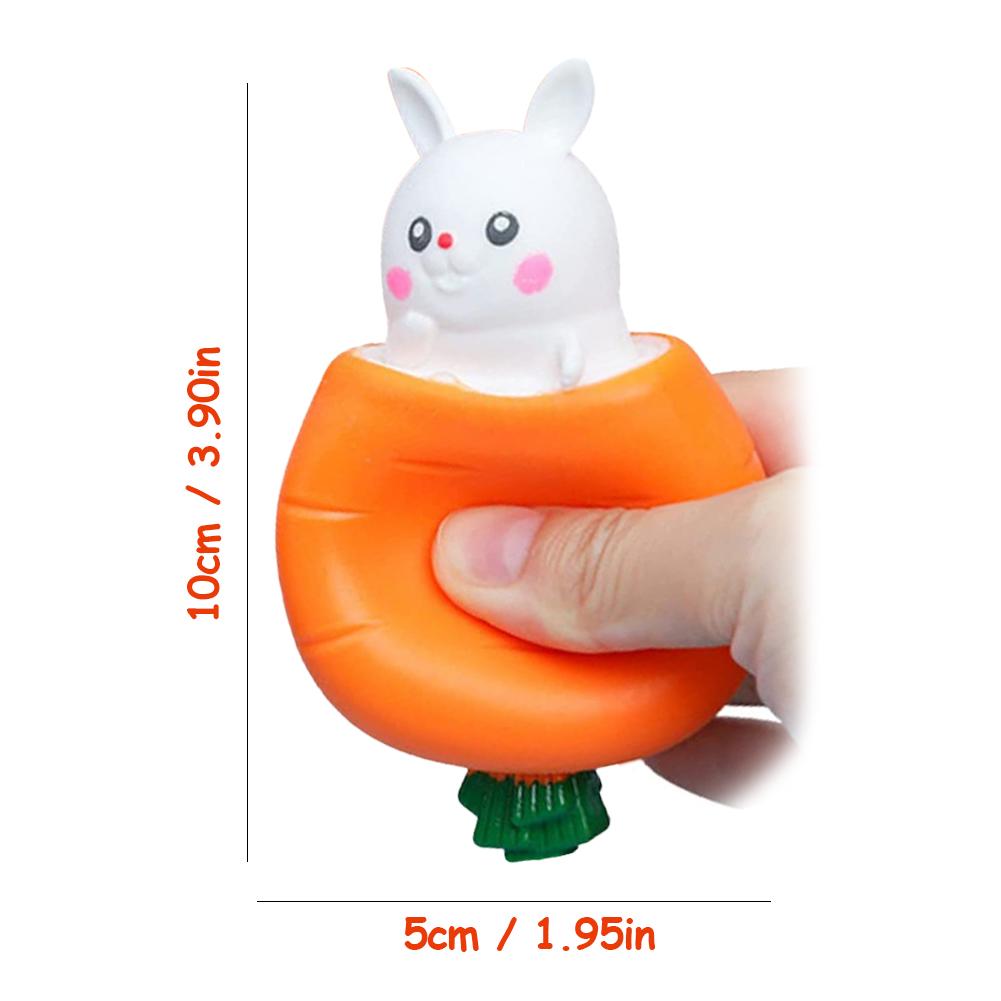 Squeezing Carrot Rabbit Squeezing Cup Pocket Small Bunny Carrot Animal Bunny Stress Pinching St R0Z3