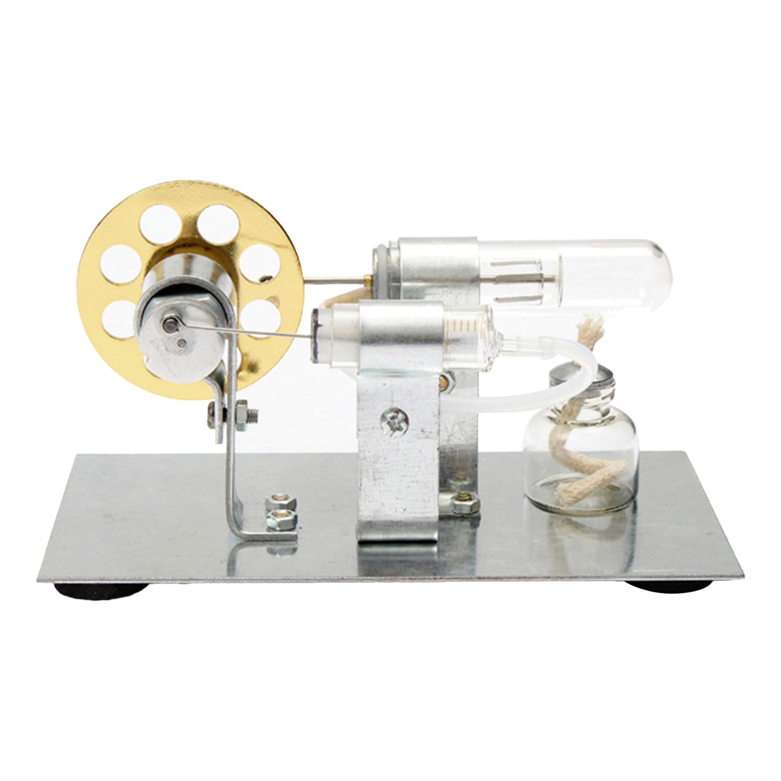 Hot Air Stirling Engine Education Toy Electricity Power Generator DIY Stirling Model Electricity Power Generator Model for Kids Silvery