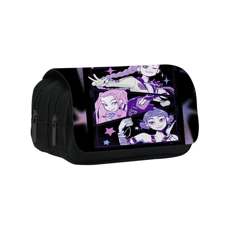 Kpop Demon Hunters Pattern Pencil Organizer With Durable Polyester Material For Students