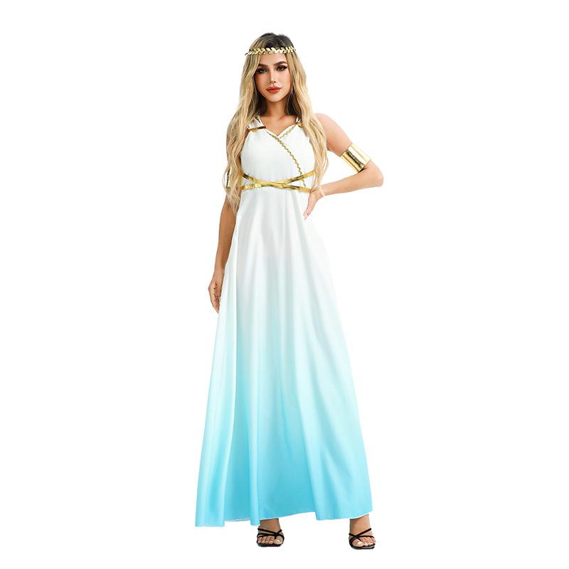 Halloween Adult Costume Ancient Greek Roman Mythology cos Egyptian Muse Dress Stage Performance Dress