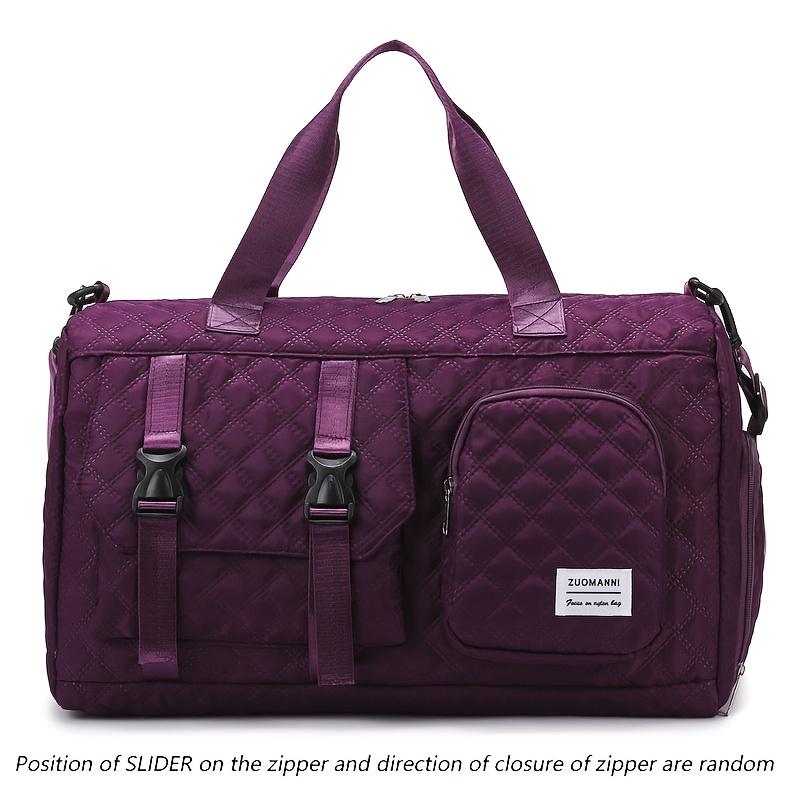 Large Capacity Argyle Travel Duffle Bag, Sports Gym Bag - Spacious & Highly Portable with Shoe Compartment for Overnight Trips