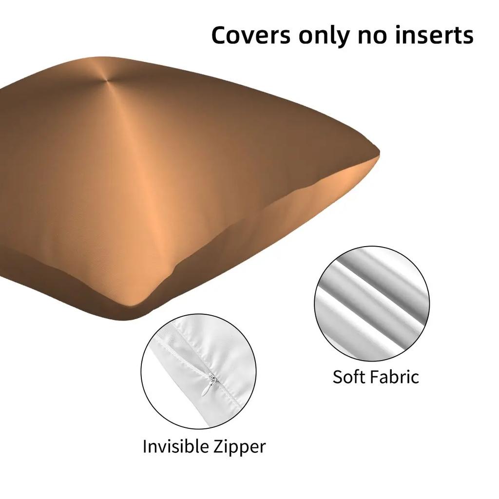 Brushed Copper 2 Pcs Square Pillowcase Pillow Cover Cushion Decor Comfort Throw Pillow For Home Living Room