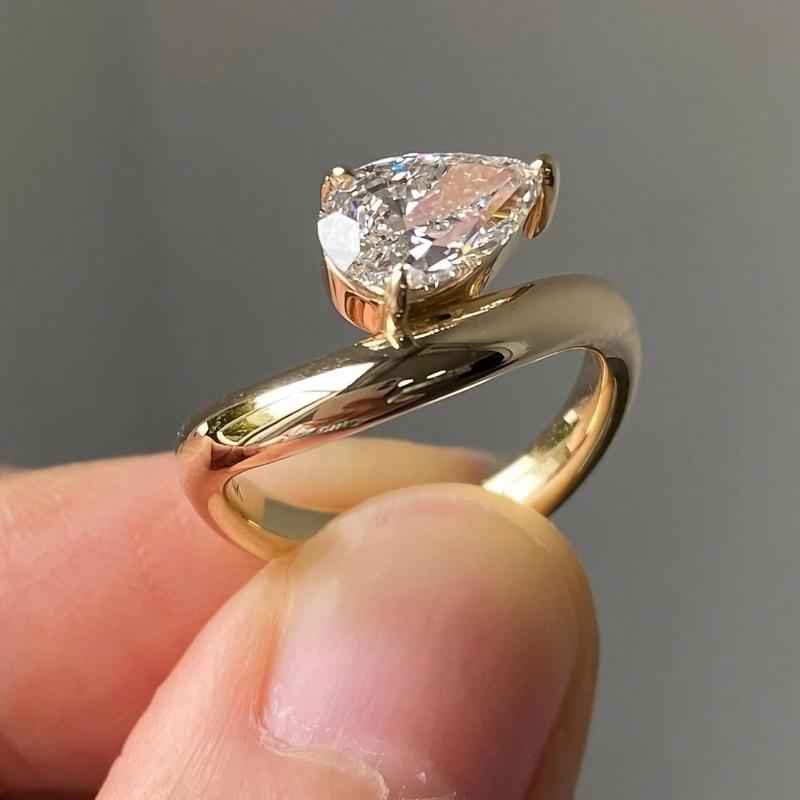 

Sparkling Teardrop Shaped Zircon Geometric Women s Ring, Fashionable and Minimalist Design, Daily Party Zircon Gifts 7