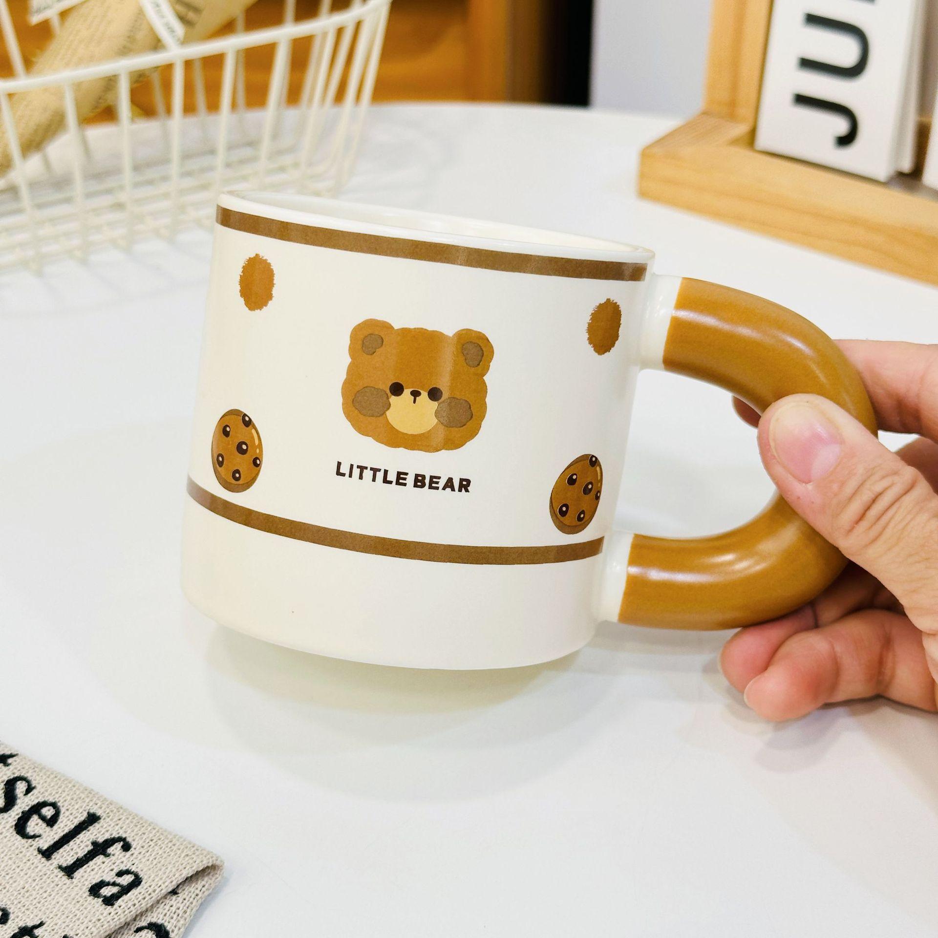 

High Temperature Resistant Animal Texture Single Cup Milk Cup Cute Ceramic Cup Souvenir Niche Simple Mug High Appearance 360ML