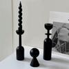3Pcs/Set Vintage Wooden Candle Holder Minimalist Candelabra Decorative Candlestick  Living Room