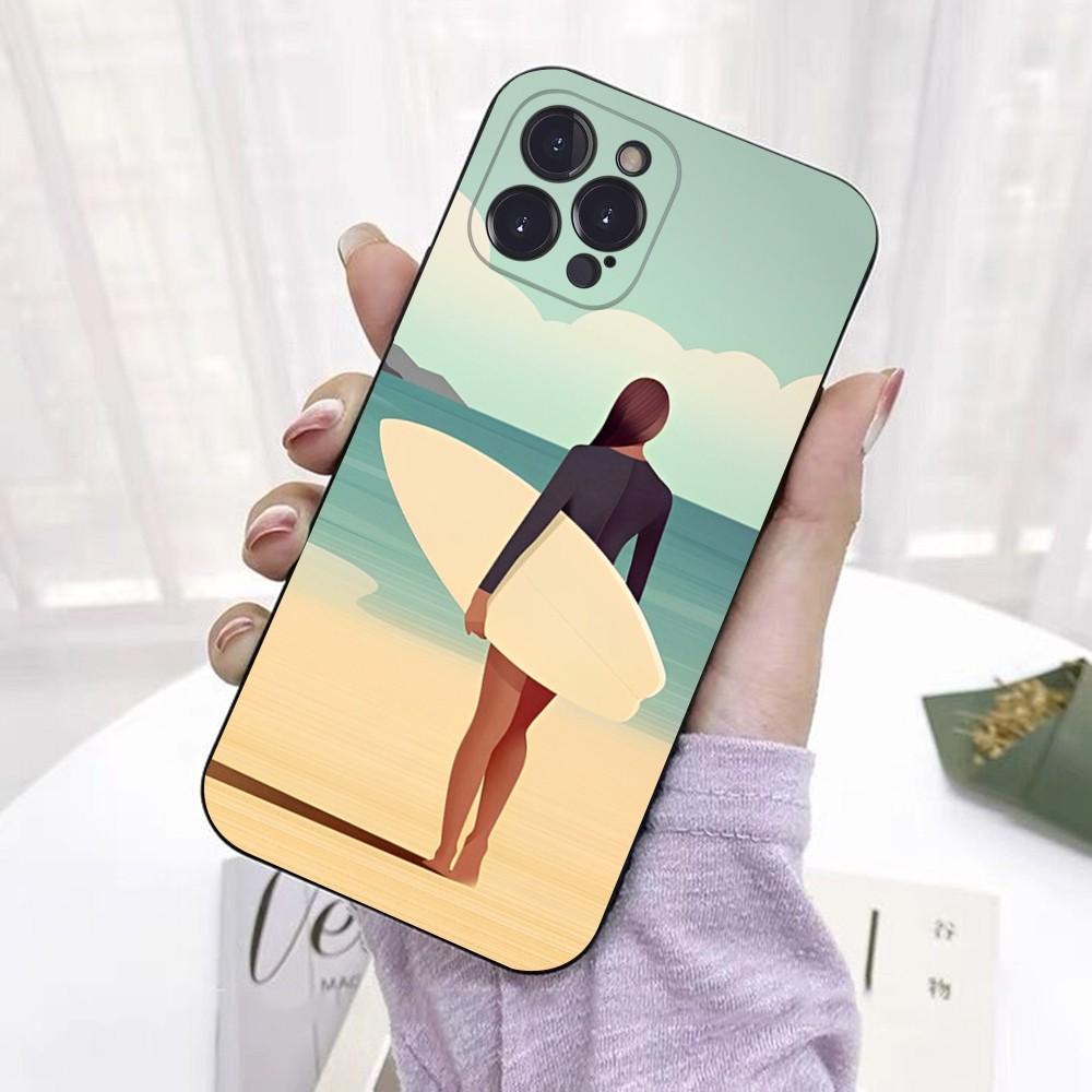 Surf Girls Phone Case For iPhone 15 6 7 8 Plus 11 12 13 14 Pro SE 2020 MAX Mini X XS XR Back Funda Cover