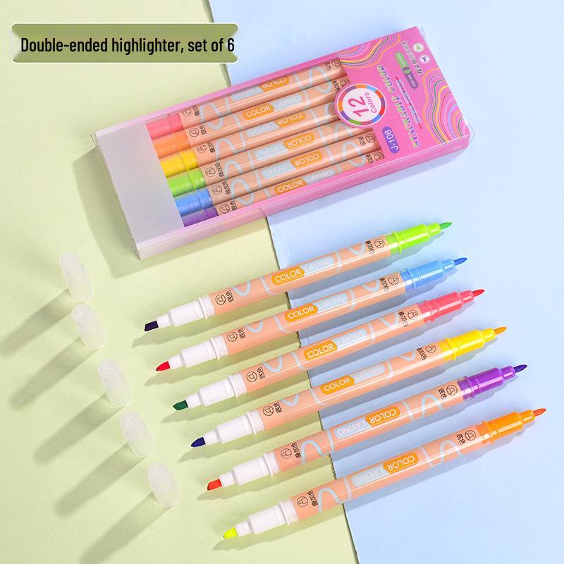 Bunter doppelseitiger Textmarker für Schüler und Notizbücher