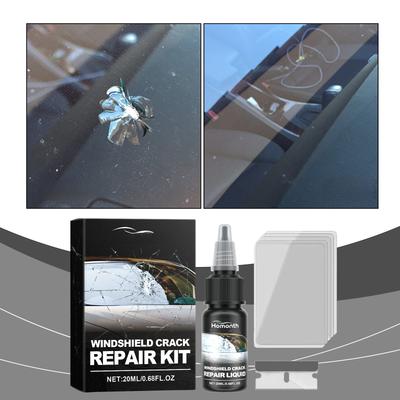 Car Windshield Repair Kit, Glass Crack Chip Repair Kit for Auto Windshields, Clear View Nano Repair Fluid Set    